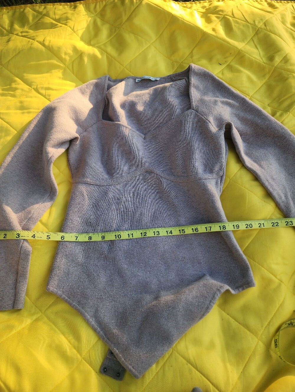 Abercrombie & Fitch Cozy Taupe Knit Bodysuit Sweater